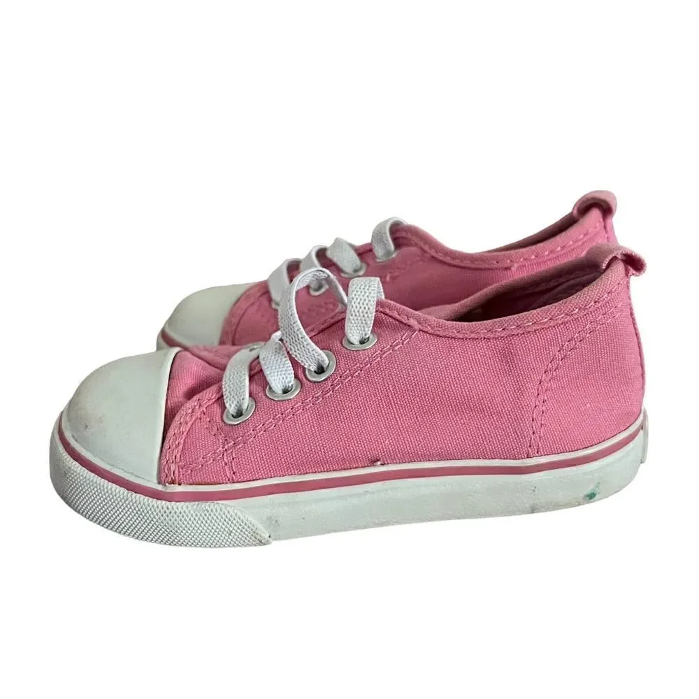 Baby Gap pink low top toddler sneakers size 7‎